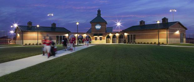 Deaconess Sports Park Front Entry Dusk Small