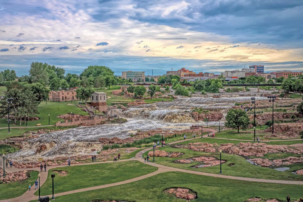 Falls Park. Courtesy Sioux Falls CVB.
