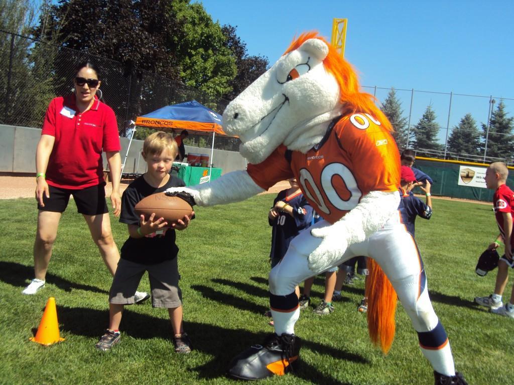 Bronco mascot at Ability Clinic
