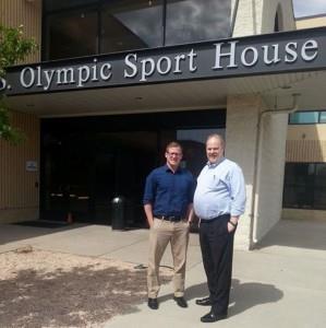 US Sport House; left: Justin Roach, sports marketing manager Sports Planning Guide; right: Lou Mengsol, US Sports Congress President