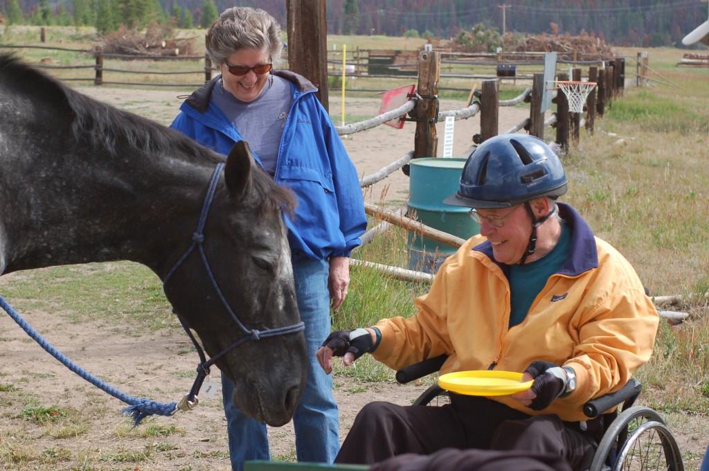 Connecting with a horse results in life-changing benefits for NSCD participants, from increased confidence to learning appropriate social and emotional behavior. Credit: Snow Mountain Ranch. 