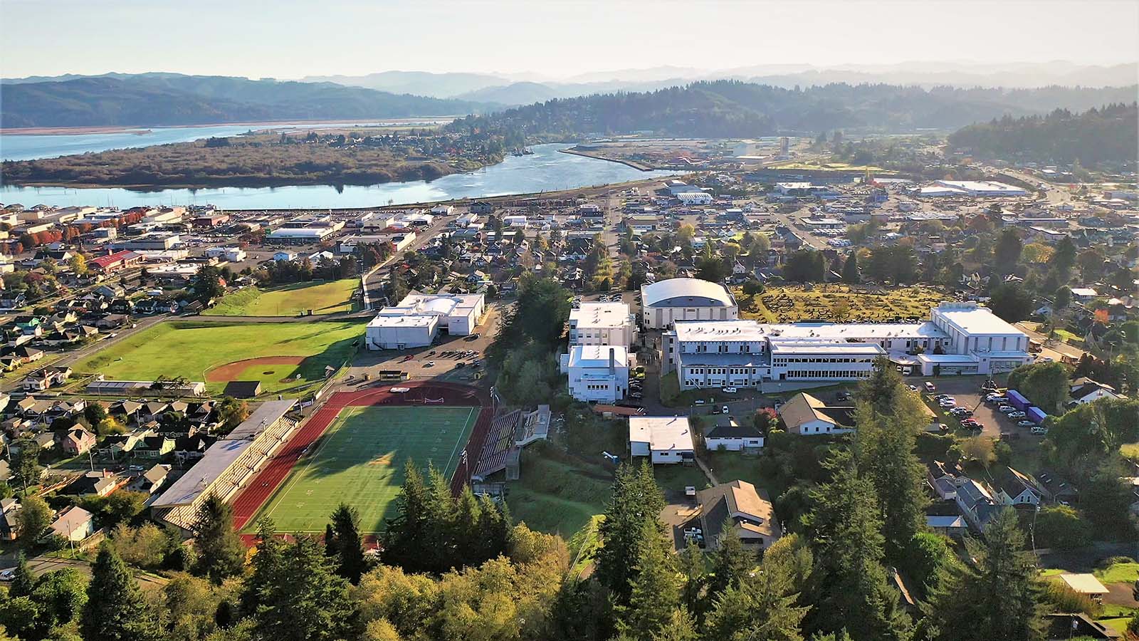 Aerial view of Marshfield High School