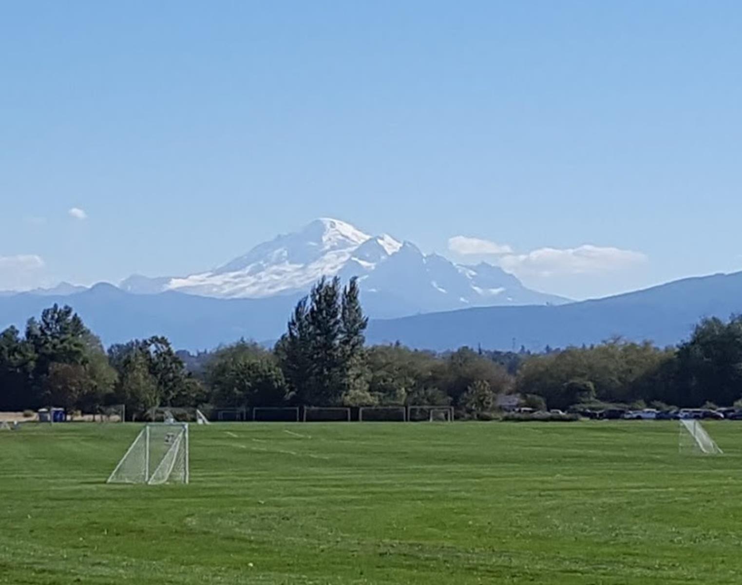 Bellingham Phillips Soccer Park overlooking Mt. Baker