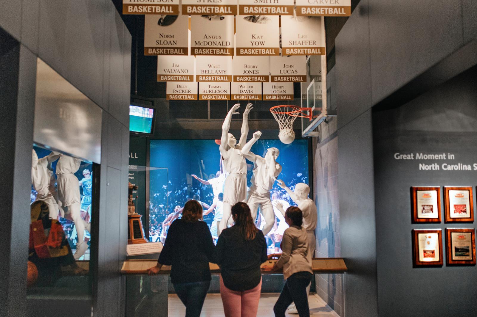 Interior Shot of Exhibit at North Carolina Sports Hall of Fame in Raleigh with People