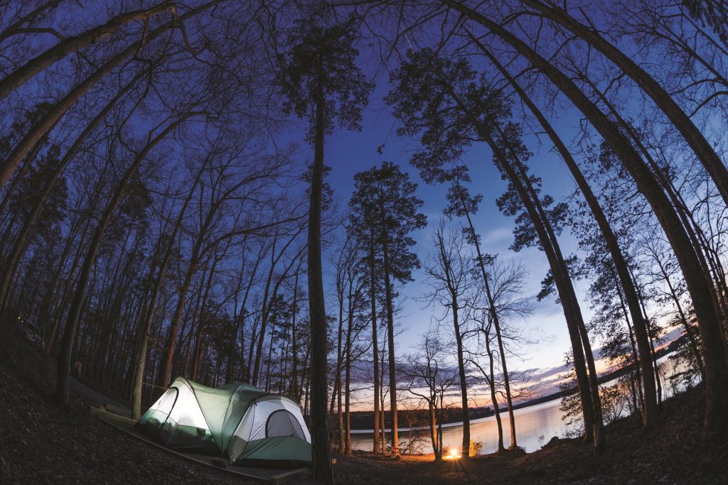 Sunset Camping at Badin Lake, Uwharrie National Forest