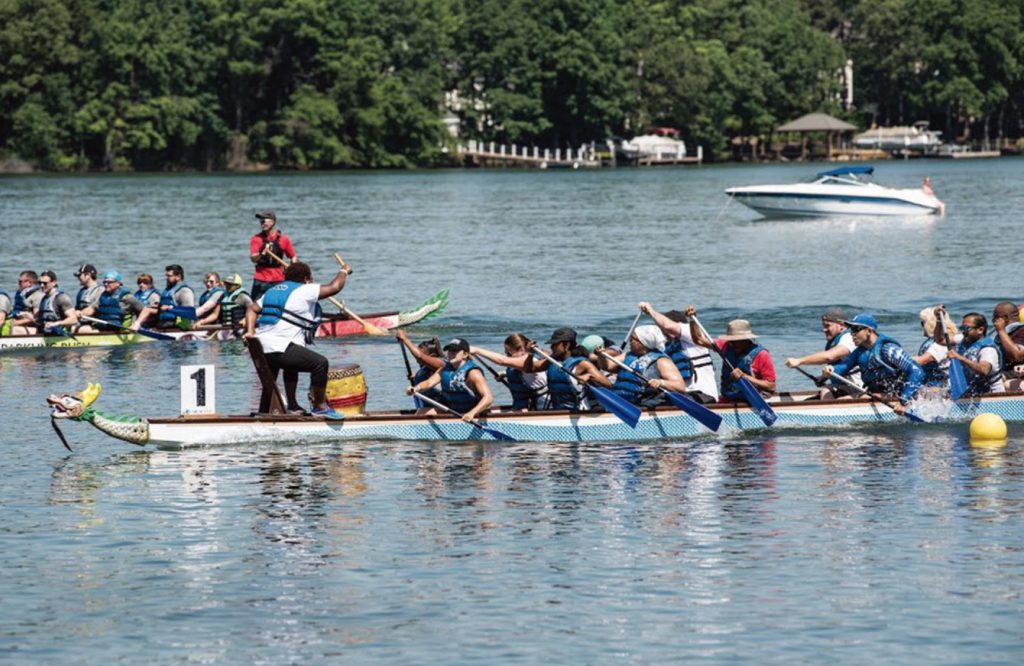 Dragon boat racing on Lake Norman during Asian Fest. Photo courtesy of Visit Lake Norman