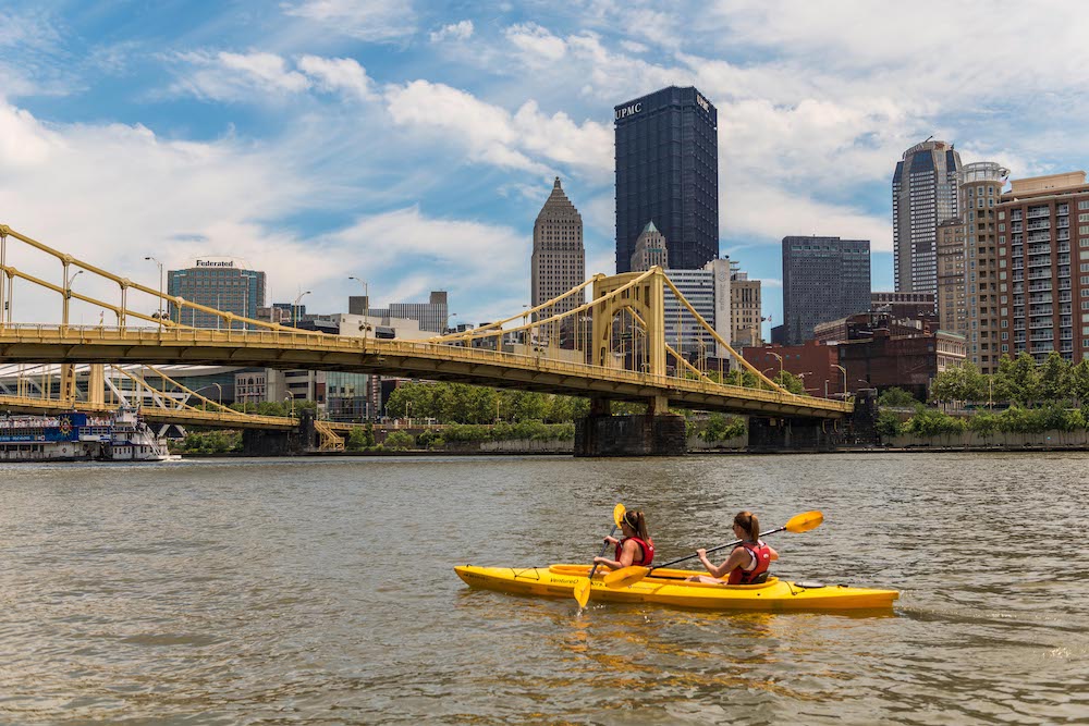 Kayaking along Allegheny River