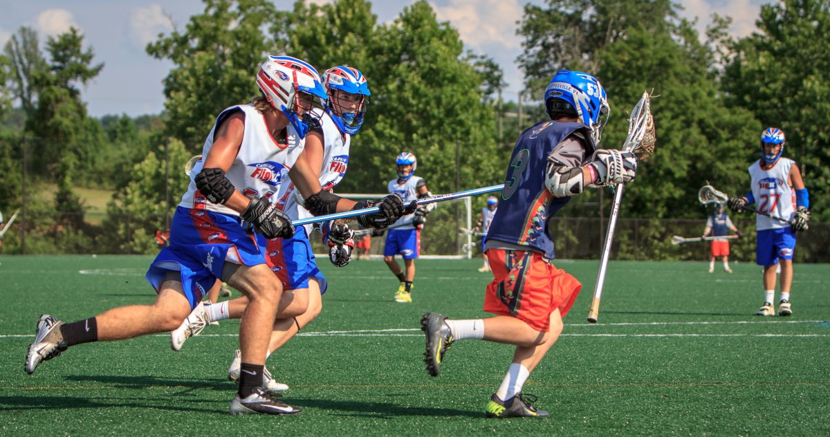 Lacrosse taking place at River Sports Complex in Naperville, Illinois.