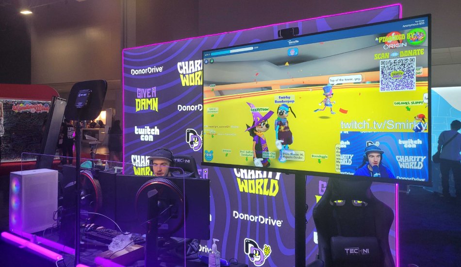 DonorDrive streamer station at TwitchCon 2023