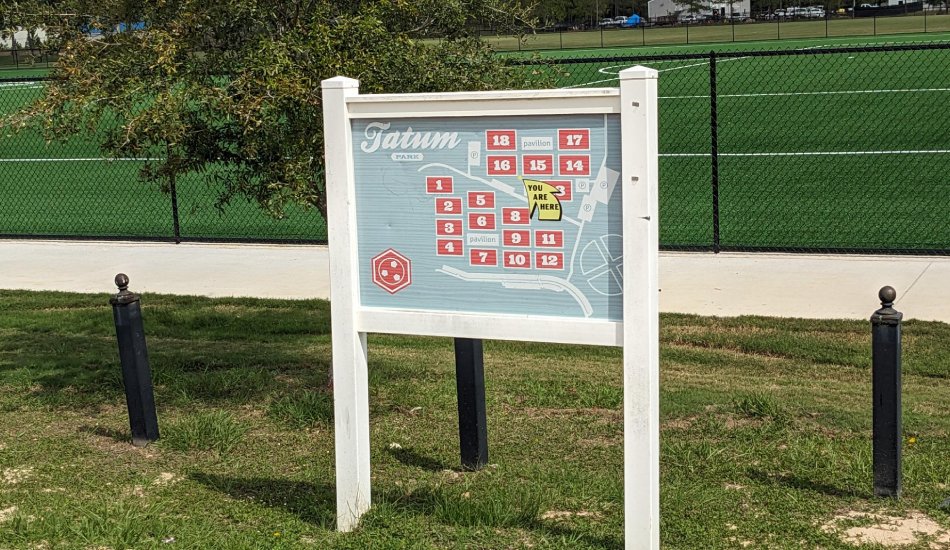 Map of Tatum Park with championship turf field in view