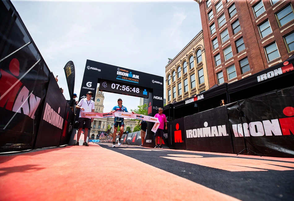 Des Moines Court Avenue IRONMAN Finishline - Carolyn Devine