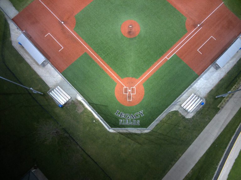 Drone shot of Legacy Fields at the Sportsplex 2 768x576