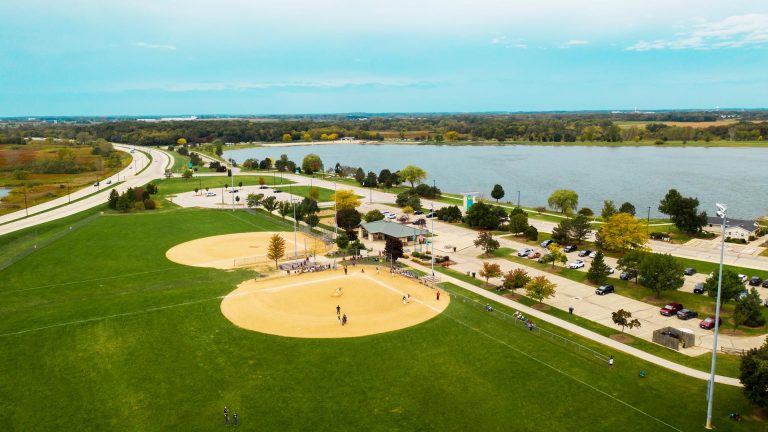 South ball fields at RecPlex aerial drone 768x432