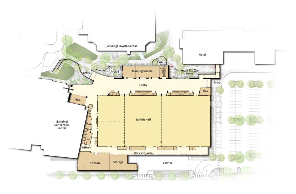 Floor plan of Three Rivers Convention Center expansion, Tri-Cities, Washington